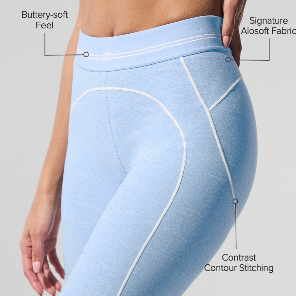 ALO Yoga seashellBlue alosoft heartthrob high waist Leggings